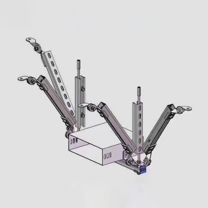 Adjustable Height Seismic Support For Cable Tray With Bolted Mount 4 Inches Wide
