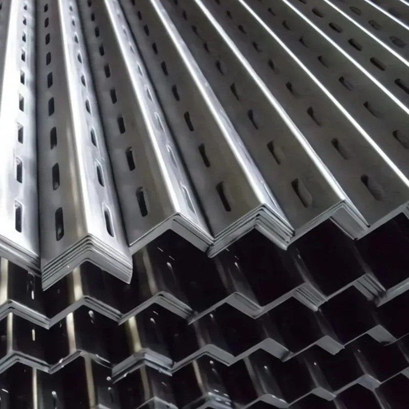 90 Degree Plated Steel Slotted Angle Iron 50-100mm Hole Gap GB 9787 Standard Corrosion Proof Steel