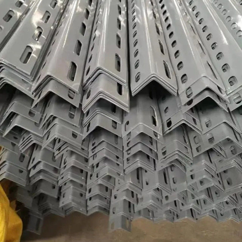 90 Degree Plated Steel Slotted Angle Iron 50-100mm Hole Gap GB 9787 Standard Corrosion Proof Steel