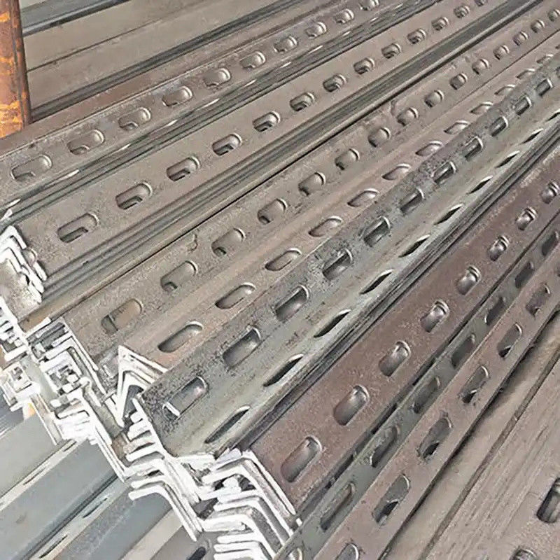 Pre Galvanized 30mm-100mm Metal Galvanized Steel Slotted Angle Shelving Upright Angle Bar  Easy Installation