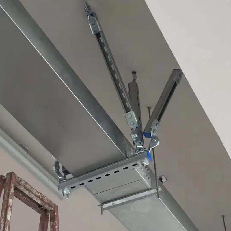 Bolted Steel Cable Tray Seismic Bracing Support UL Listed Up To 100 Lbs Capacity