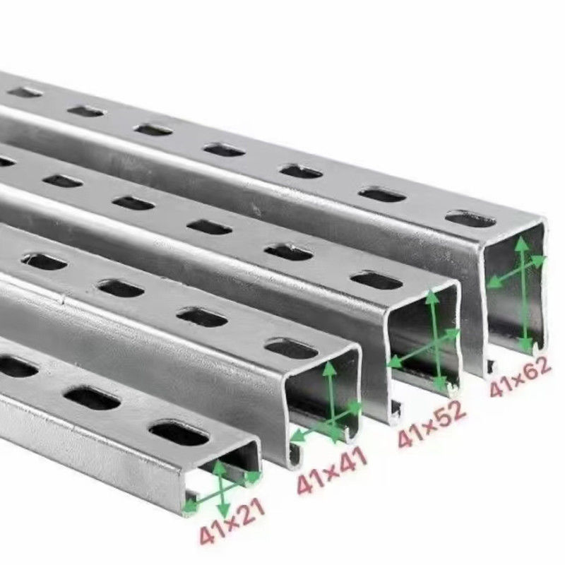 GB/T Strong C Shaped Slotted Metal Framing Strut Channel Performaged Carbon Steel Struts From 50mm To 300mm