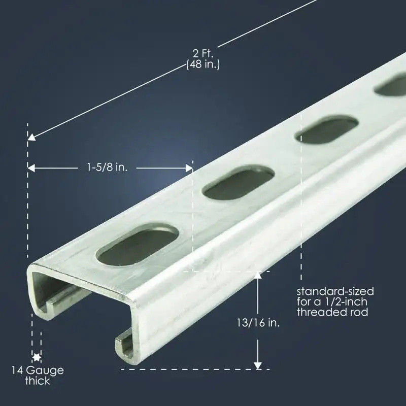 Đường dây đệm kim loại nhựa galvanized In Q195 Q235 Q345 50mm-300mm Slotted C Channel Steel